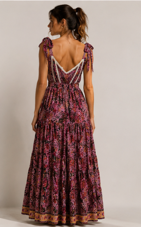 Seiden Maxikleid Boho