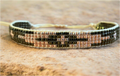 Armband 5 Reihig  leuchtendes Khaki und goldfarben