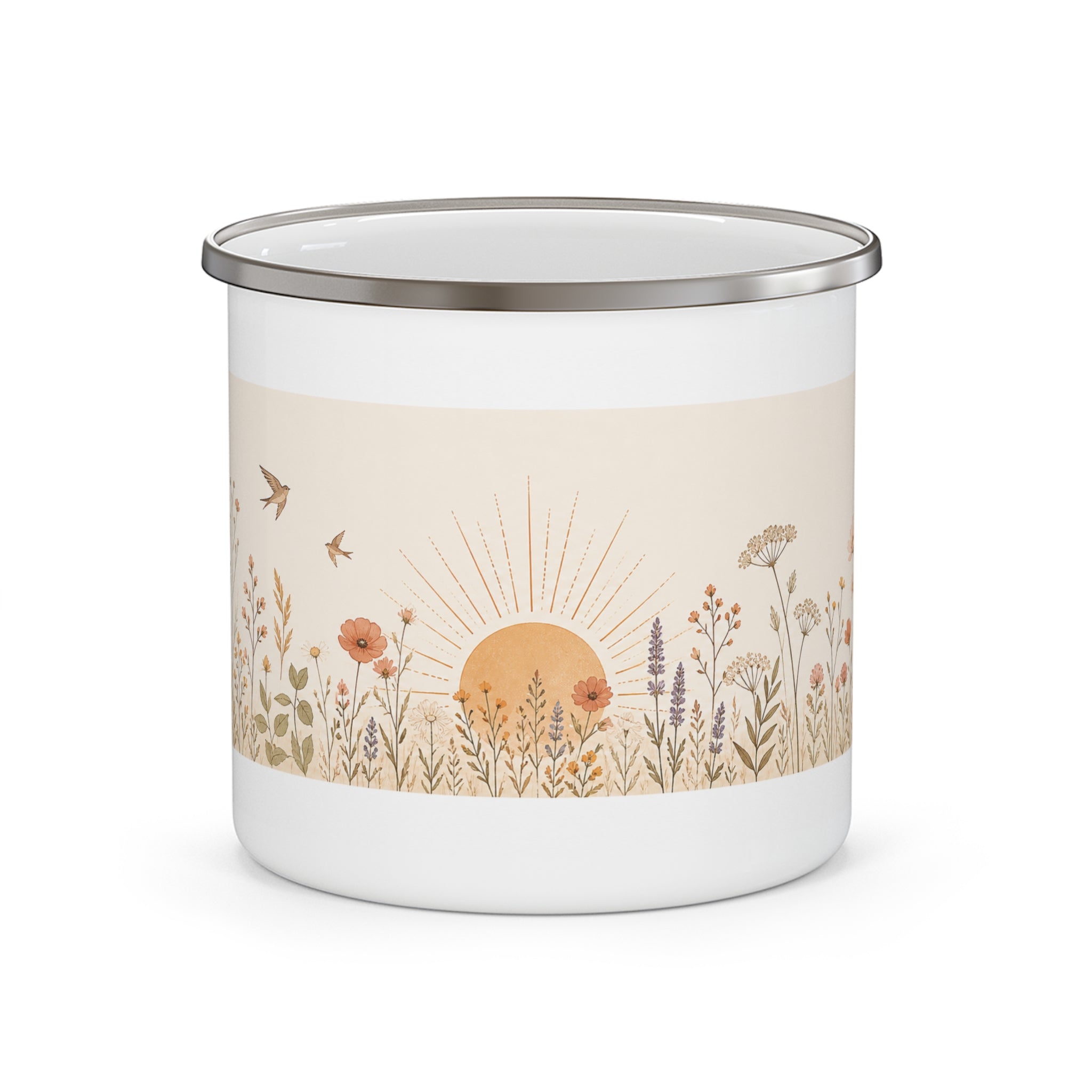 Enamel Tasse — Boho Wildflower Sunrise Tasse