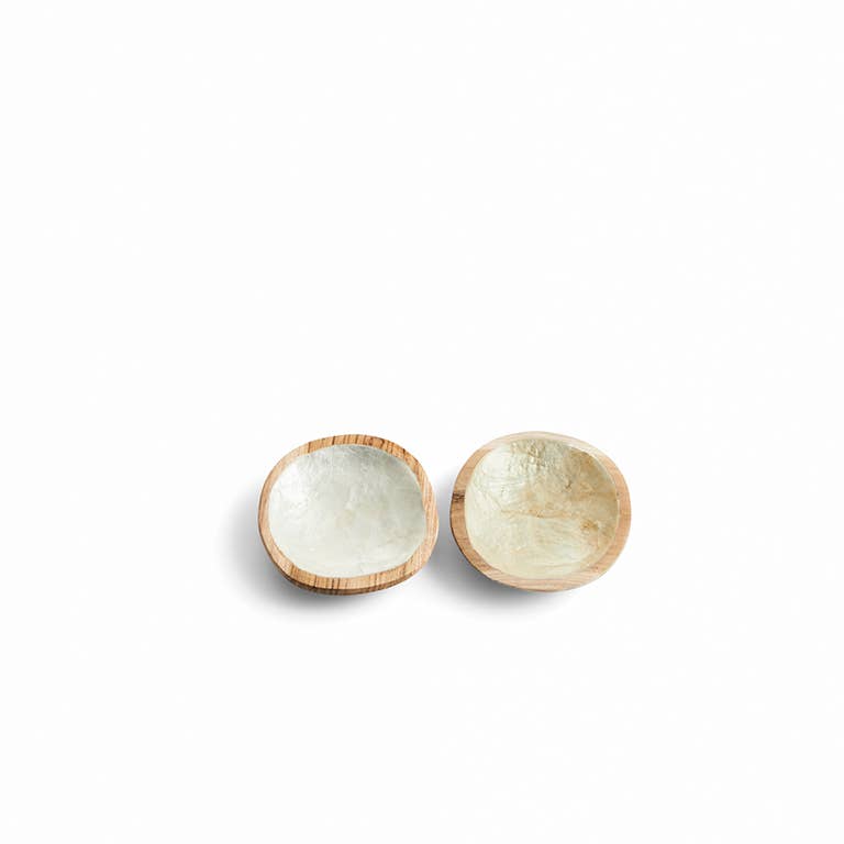 Holzschälchen mit Capiz-Muschel-Einlage XS