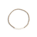 Armband Kathy in Taupe mit hellrosa Glasperlen