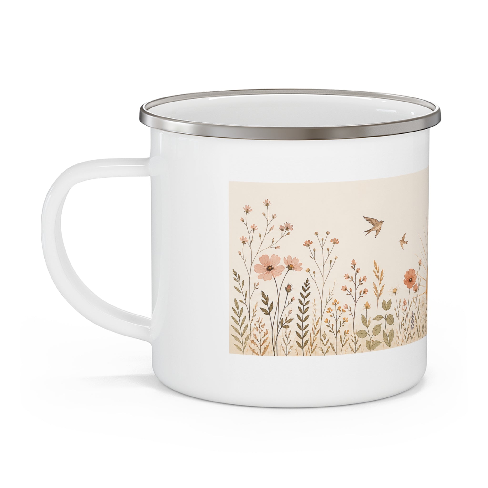 Enamel Tasse — Boho Wildflower Sunrise Tasse