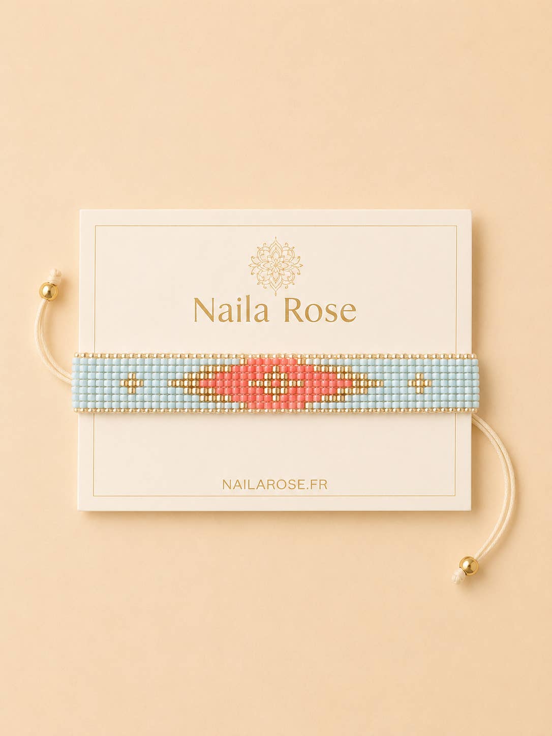 Armband 7 Linien Rauten Leuchtendes Rosa