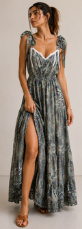 Seiden Maxikleid Boho