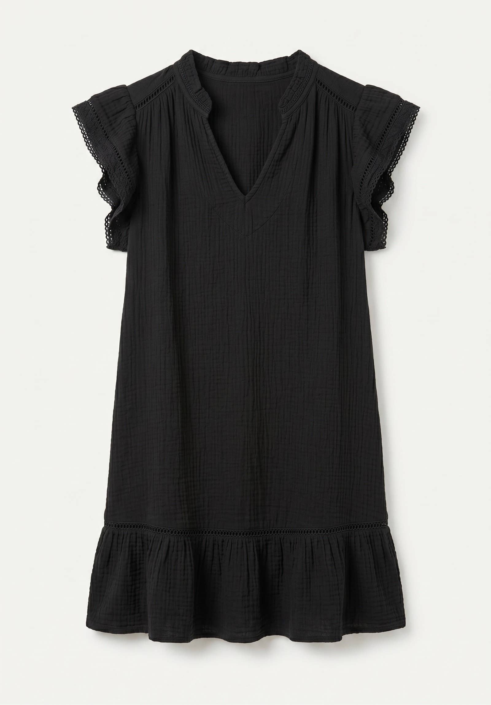 Musselin Kleid mit Volant