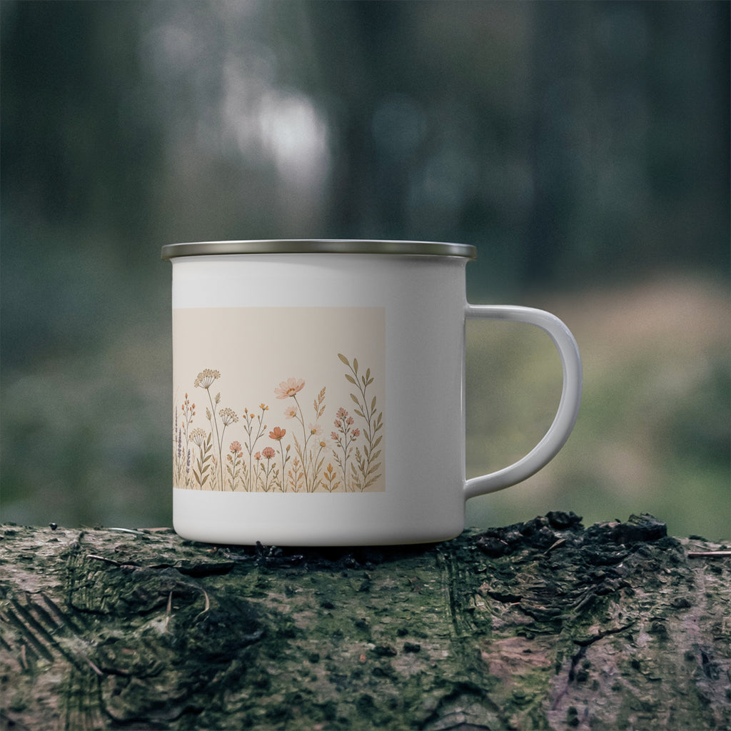 Enamel Tasse — Boho Wildflower Sunrise Tasse