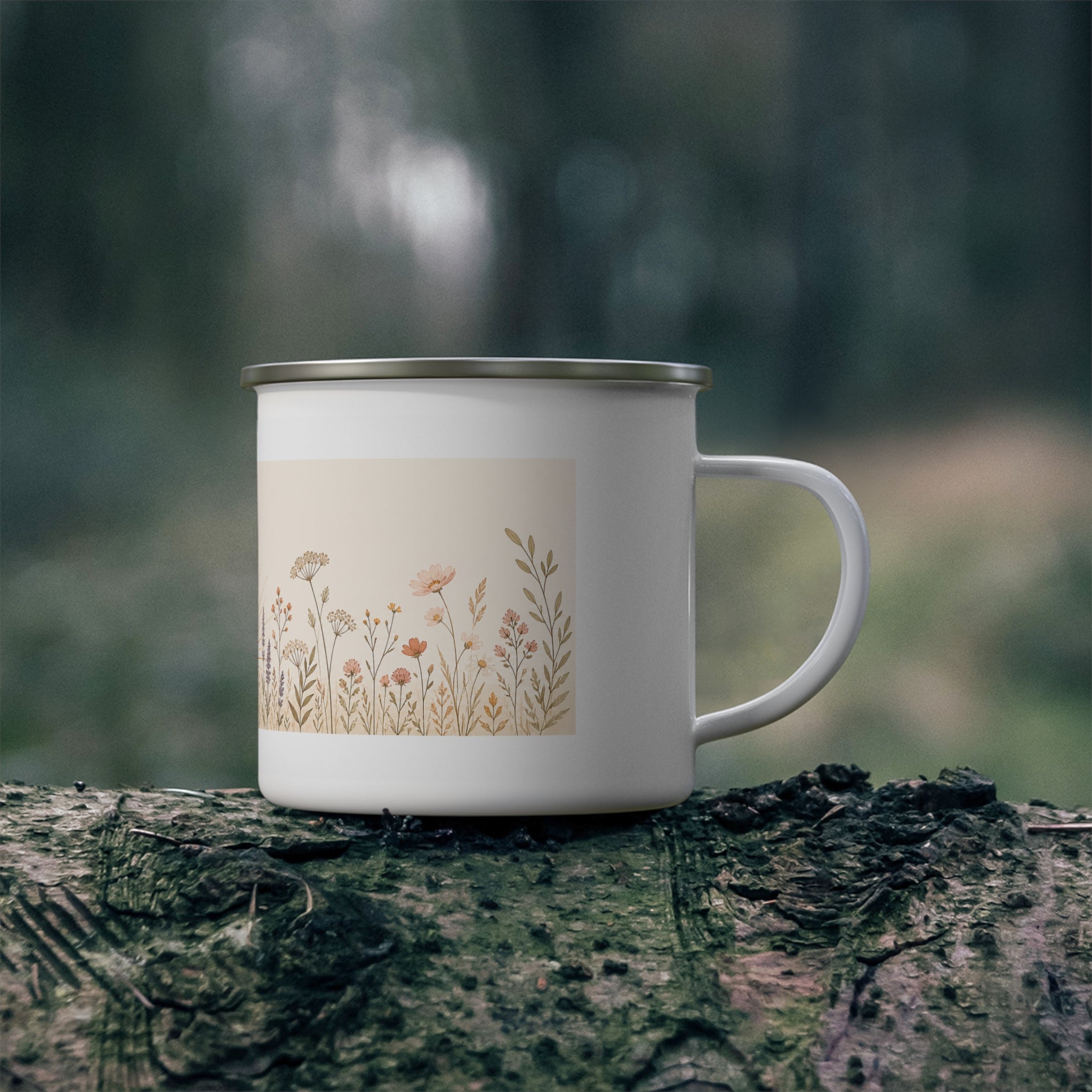 Enamel Tasse — Boho Wildflower Sunrise Tasse