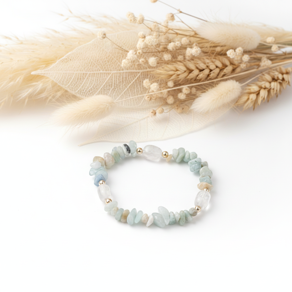 Amazonit- und Kristallquarz-Armband