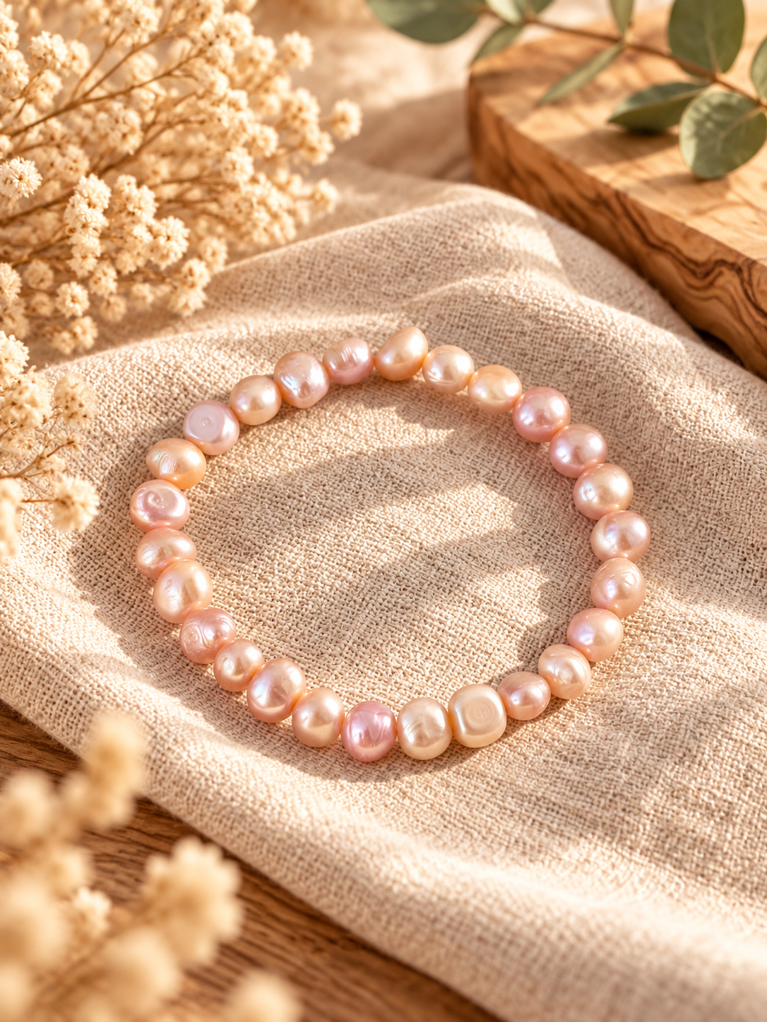 Rosa Perlenarmband
