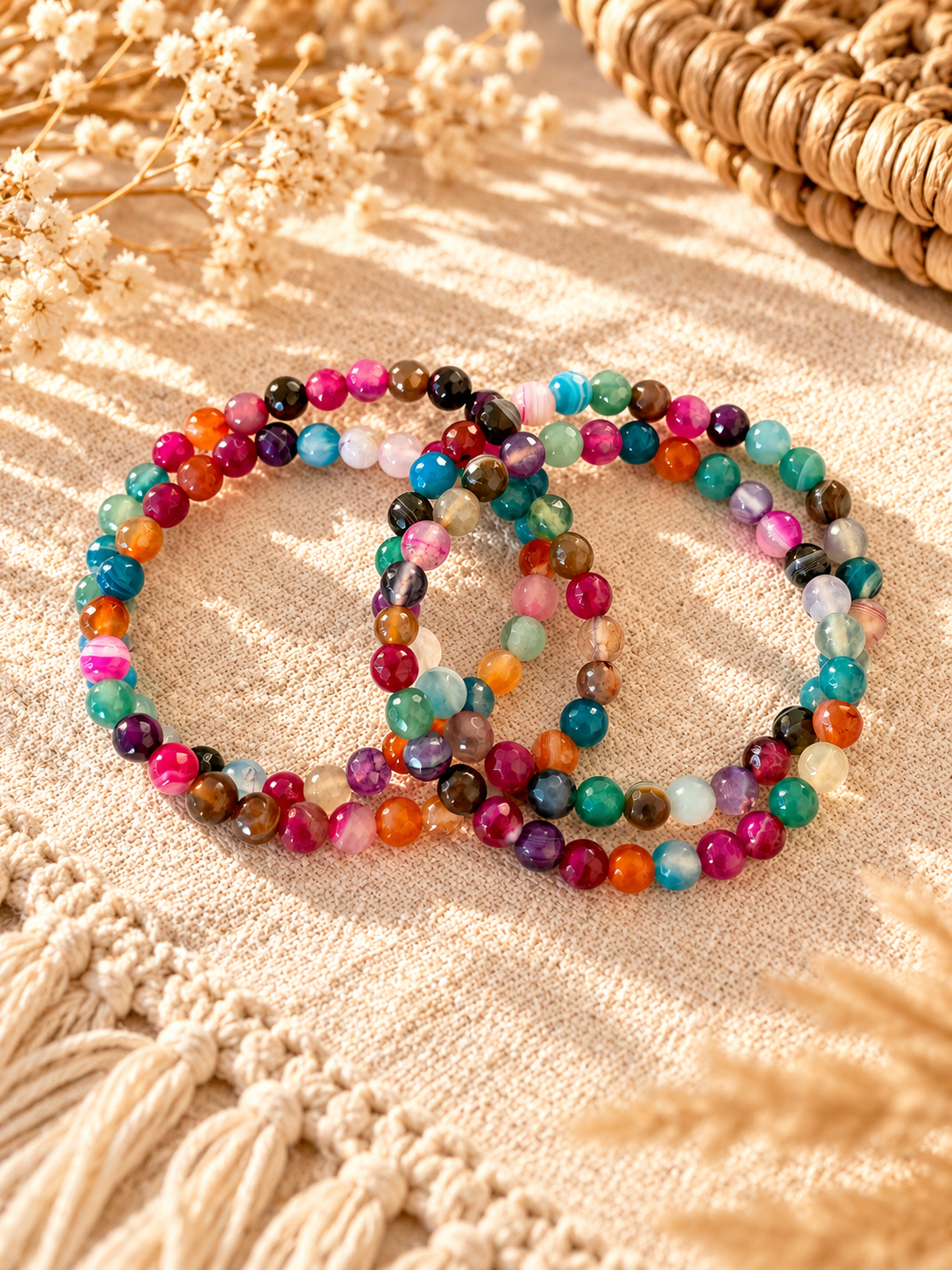 Bunter Achat Mix Armband