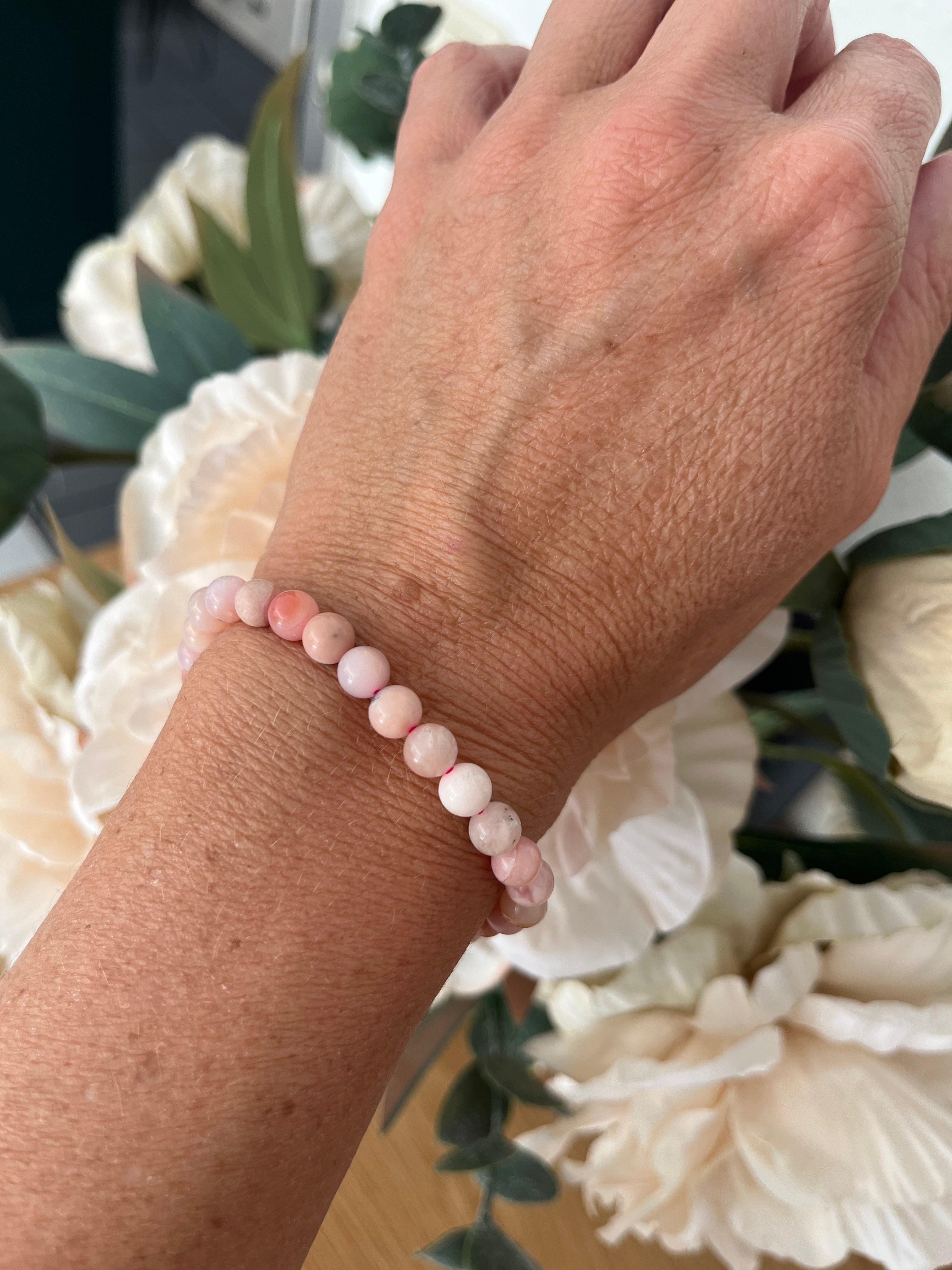 Hochwertiges Edelstein Armband Pink Opal