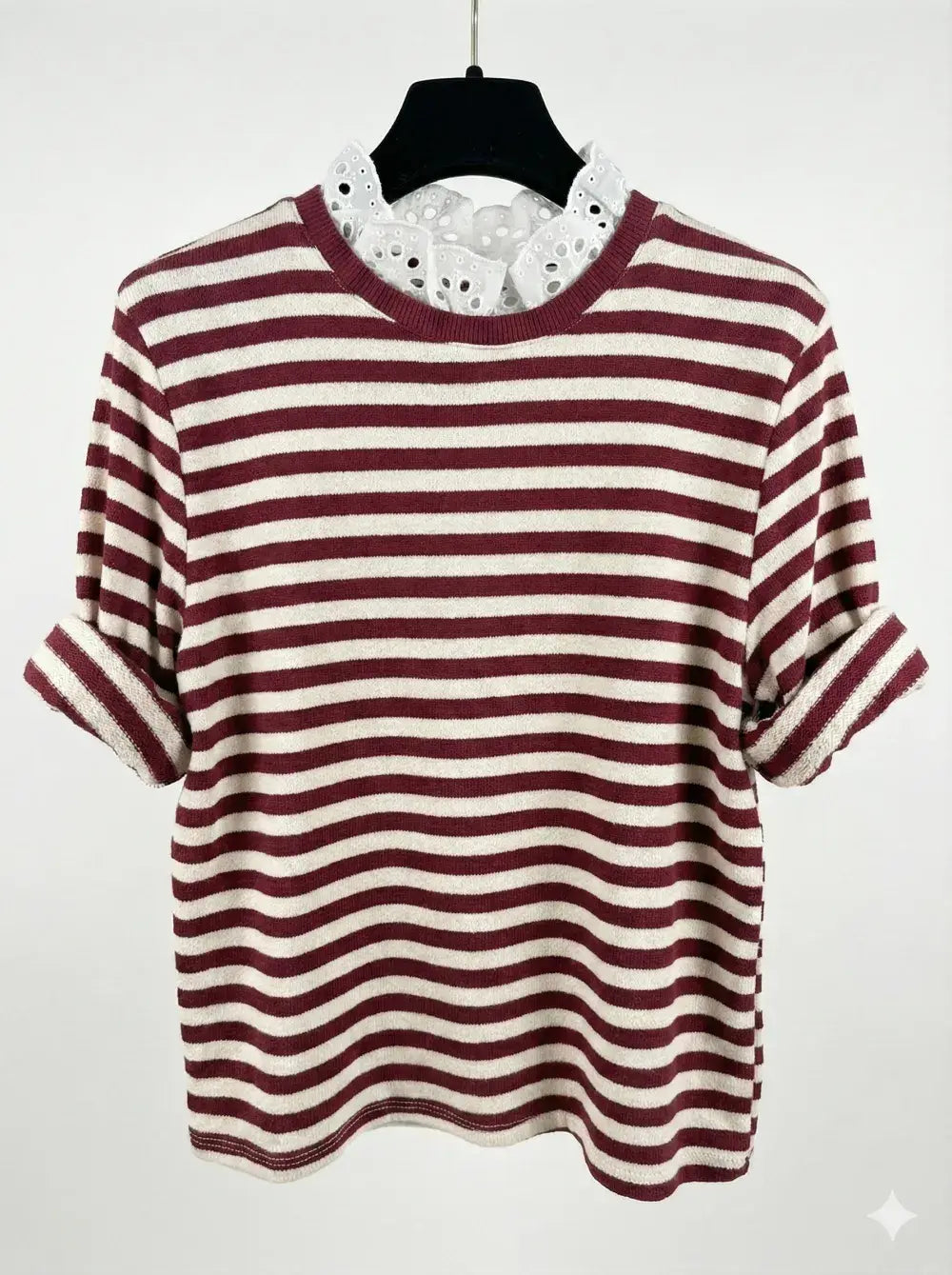 Langarm Shirt mit Englischer Stickerei