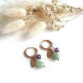 Ohrringe mit grünem Aventurin und Amethyst