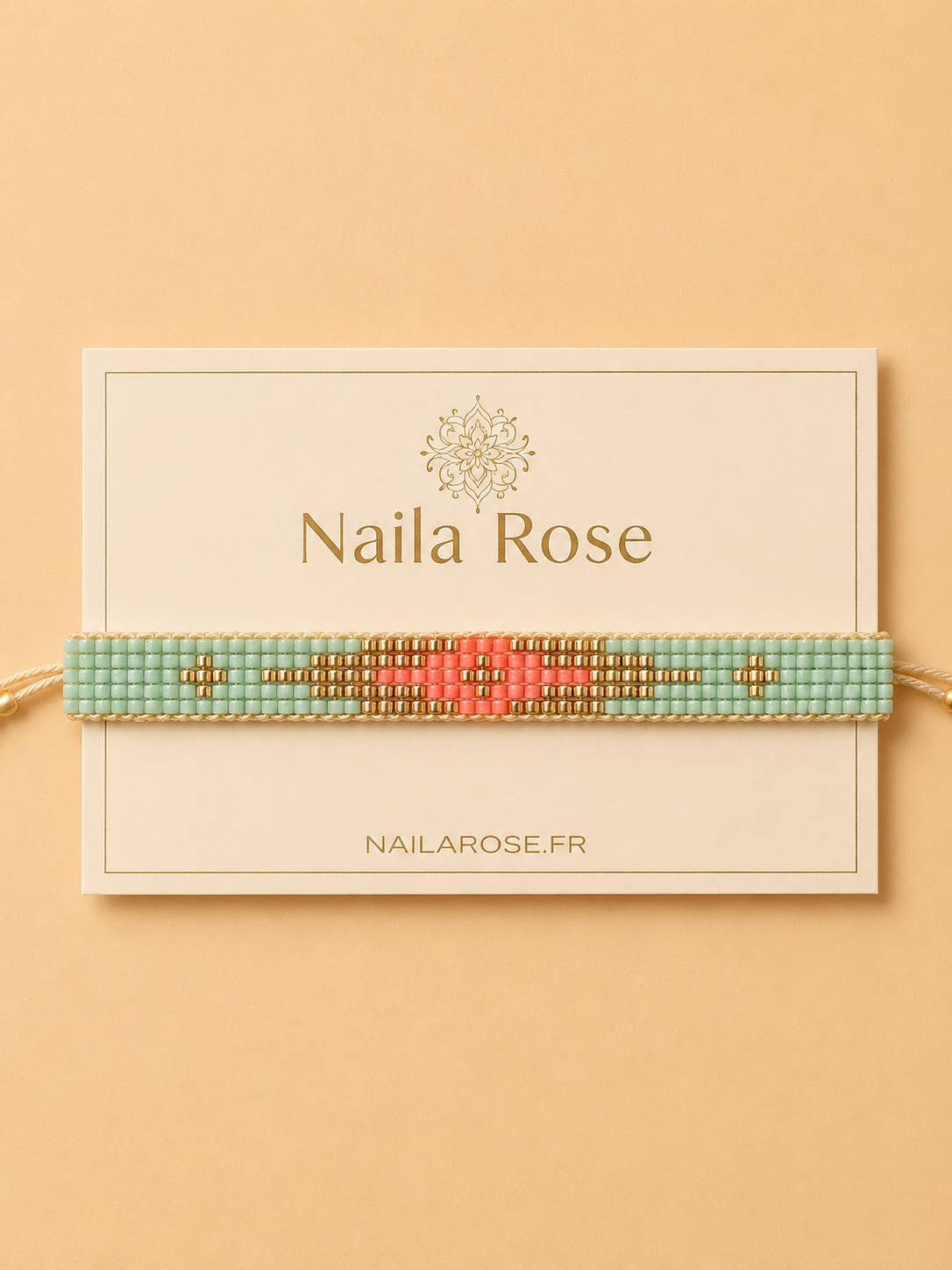 Leuchtendes 5-reihiges Armband Mint-Rosa