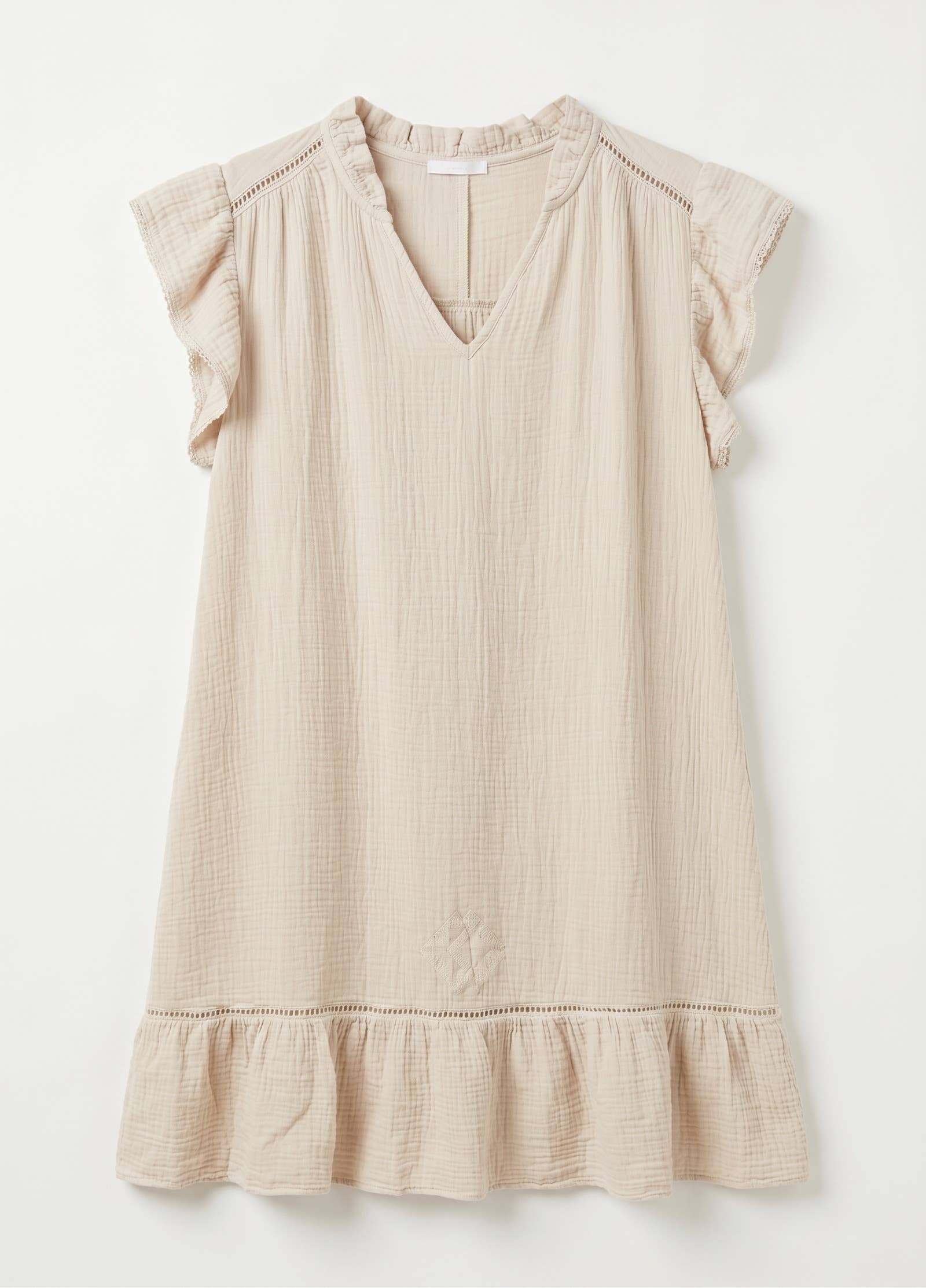 Musselin Kleid mit Volant